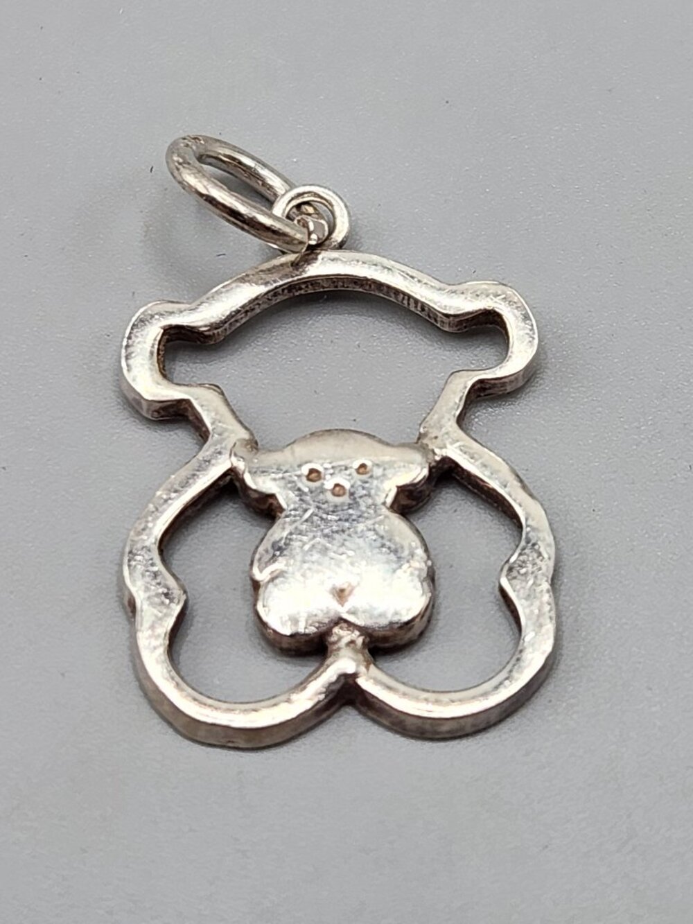 925 Sterling Silver Teddy Bear Charm Pendant 7/8" Mexico 3.3g